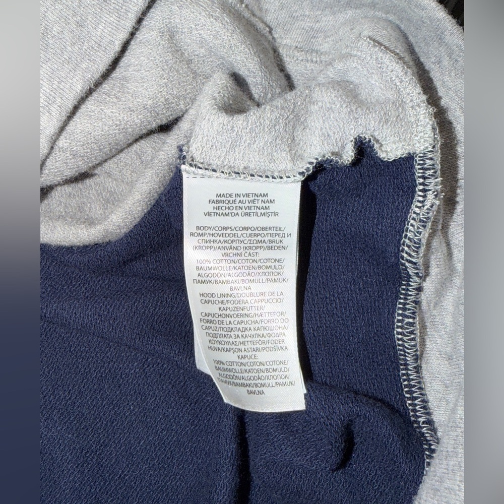 Polo Ralph Lauren Hoodie Colorblock Blue Gray Yellow Pullover Sweatshirt L 14 16 - Picture 13 of 13